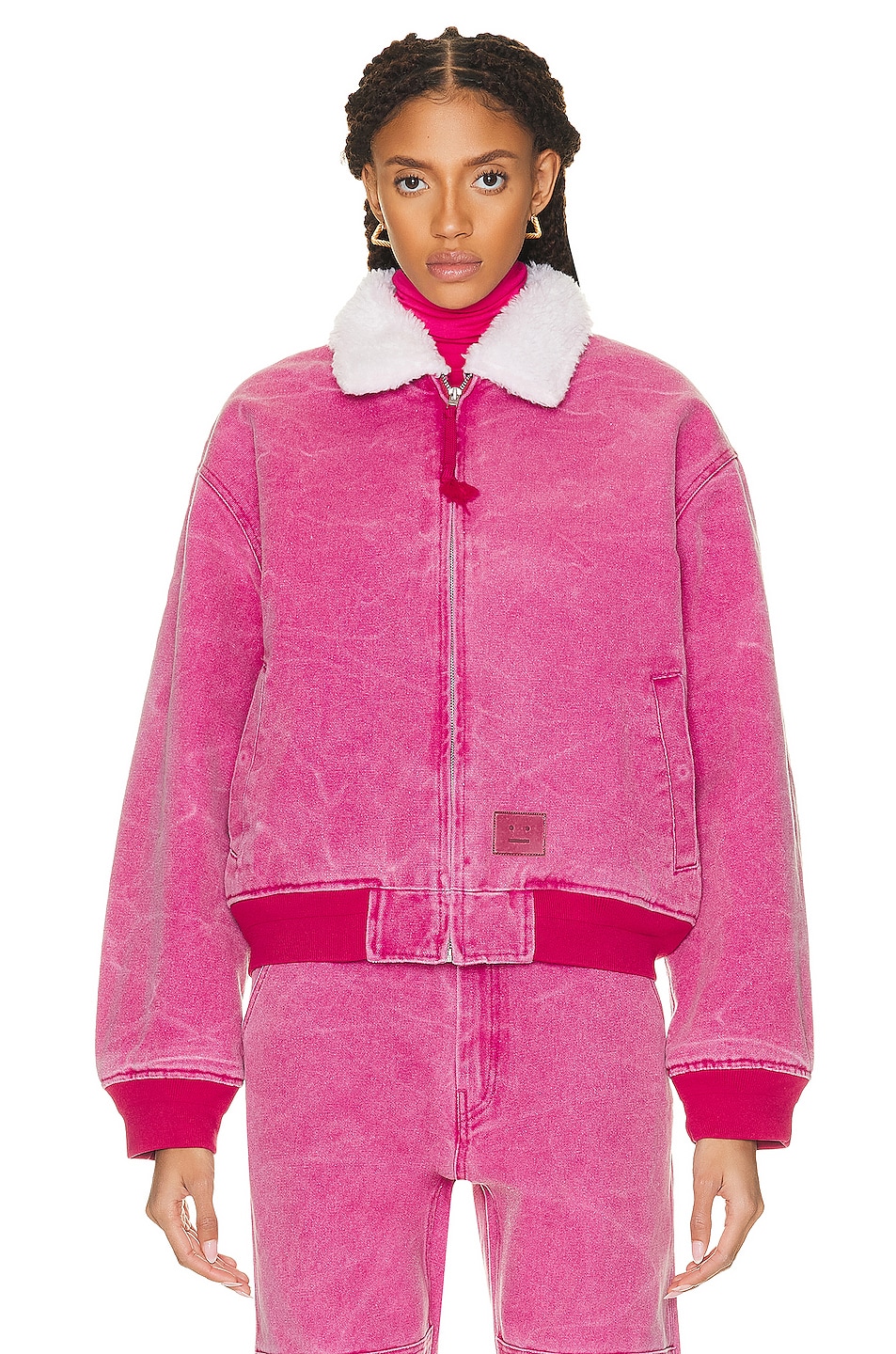 Image 1 of Acne Studios Bomber Jacket in Fuchsia Pink