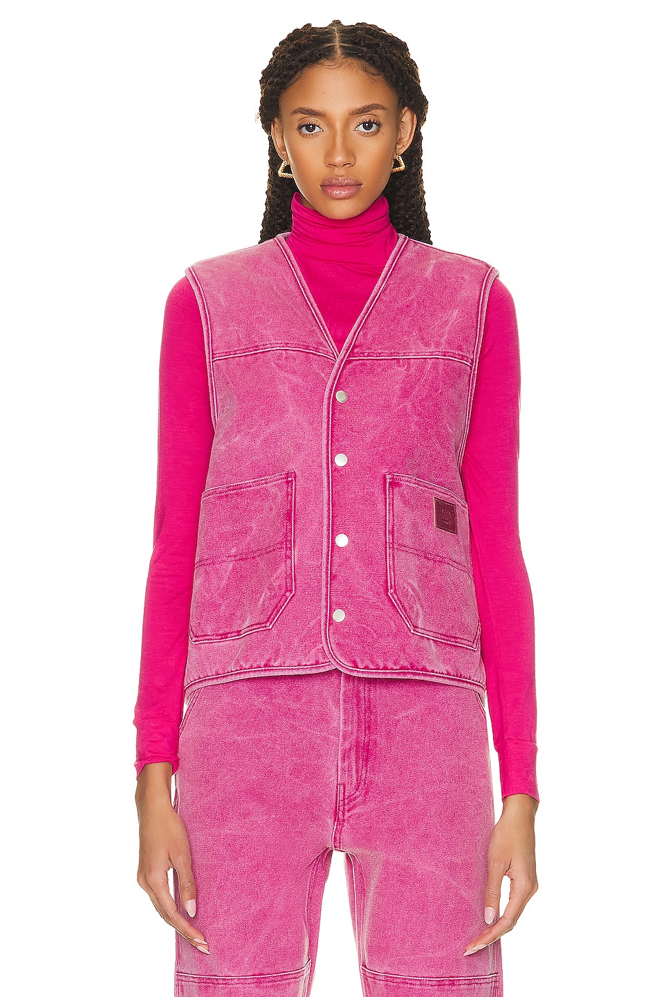 Image 1 of Acne Studios Button Up Vest in Fuchsia Pink