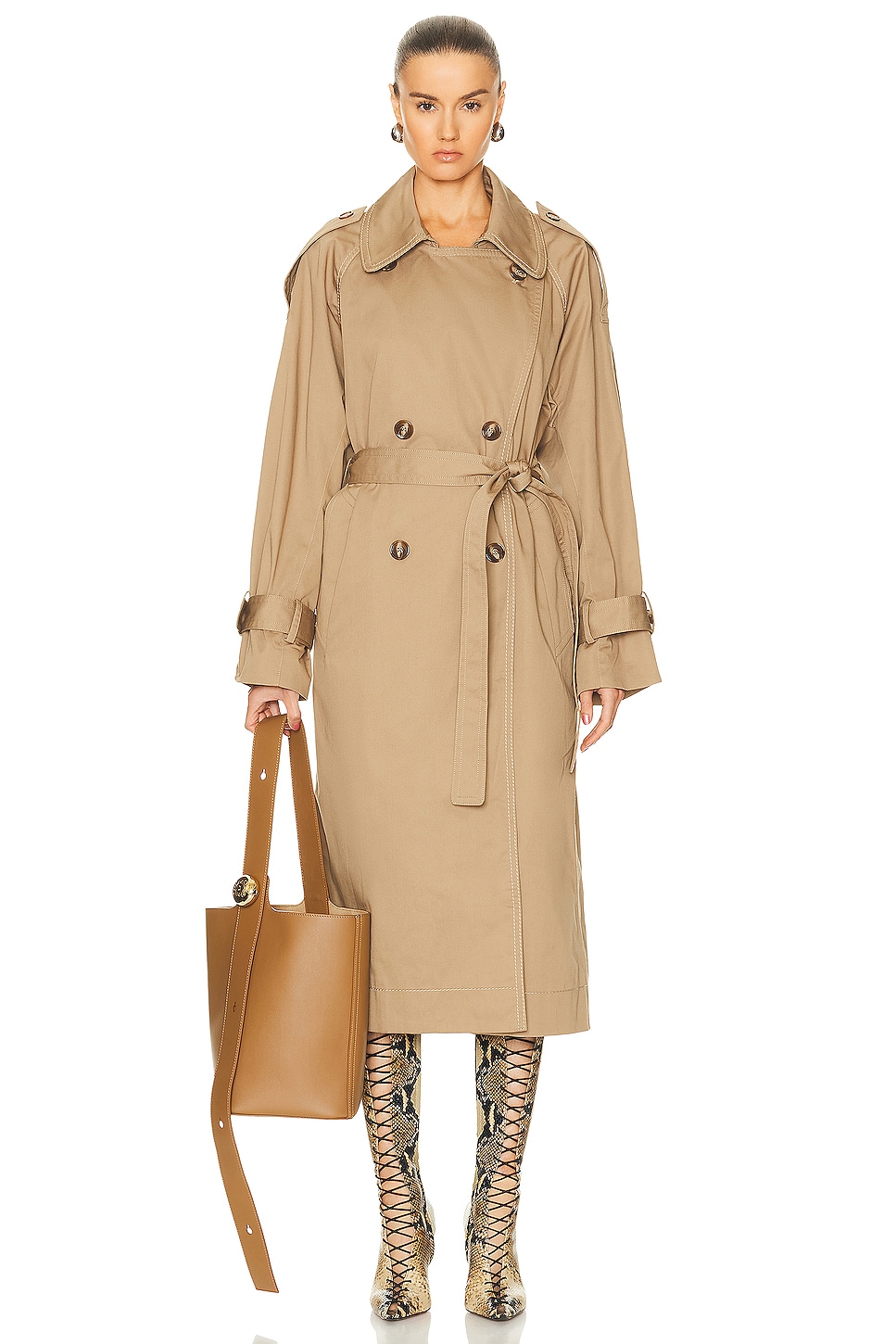 Image 1 of Acne Studios Trench Coat in Cold Beige
