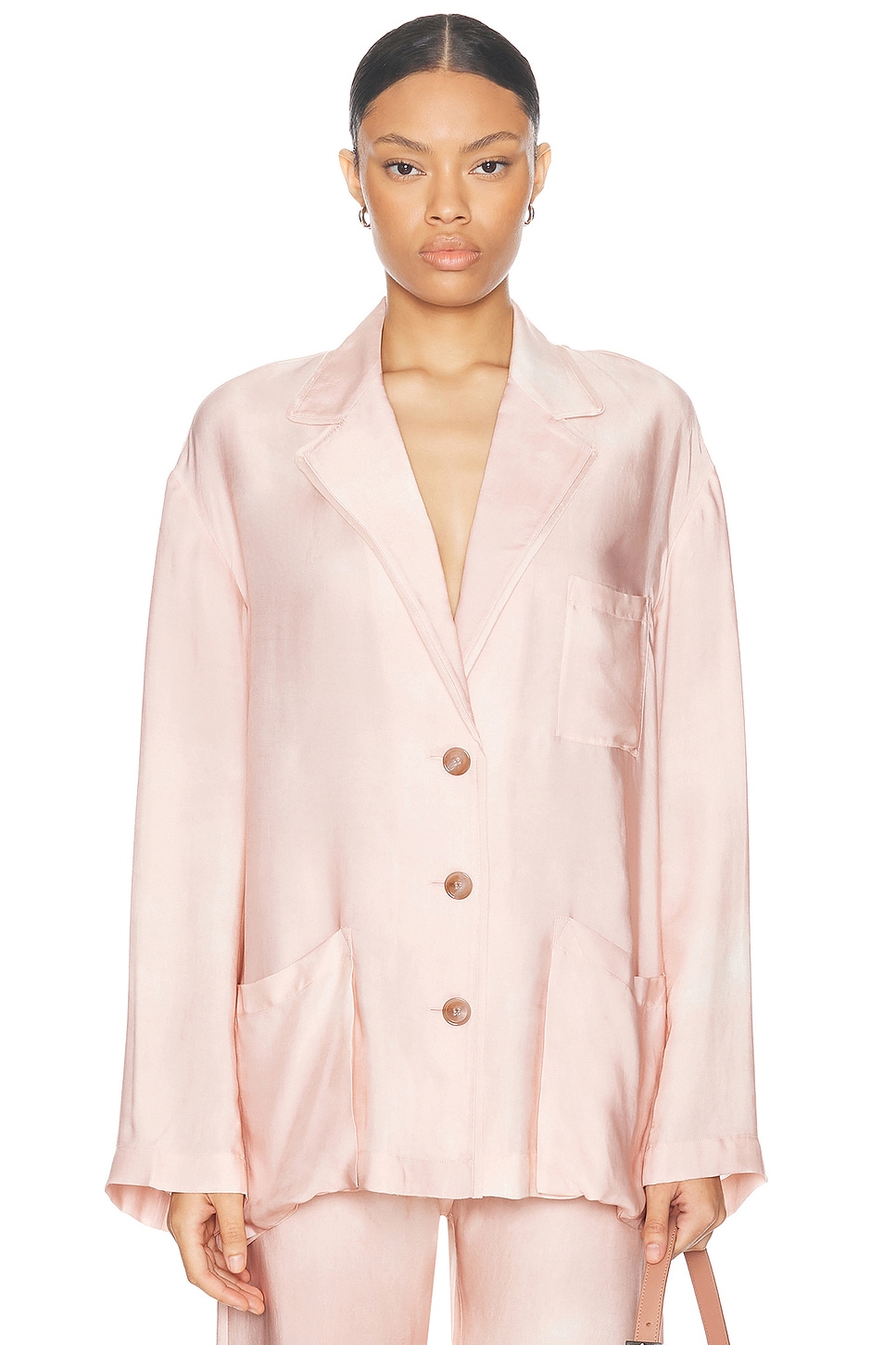 Image 1 of Acne Studios Jolden Suit Jacket in Pale Pink