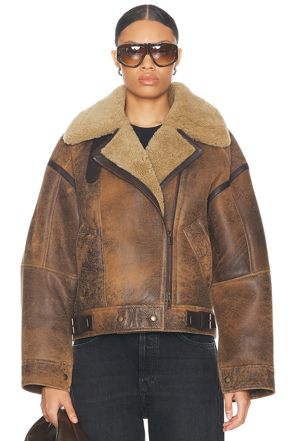 Image 1 of Acne Studios Shearling Jacket in Brown