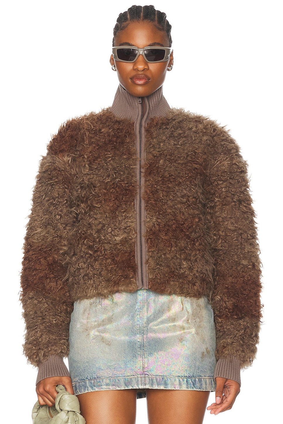 Freya Faux Fur Jacket in Brown