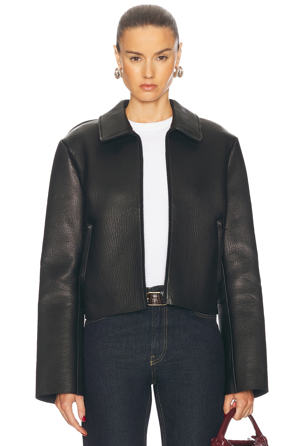 Image 1 of Acne Studios Libo Leather Jacket in Black