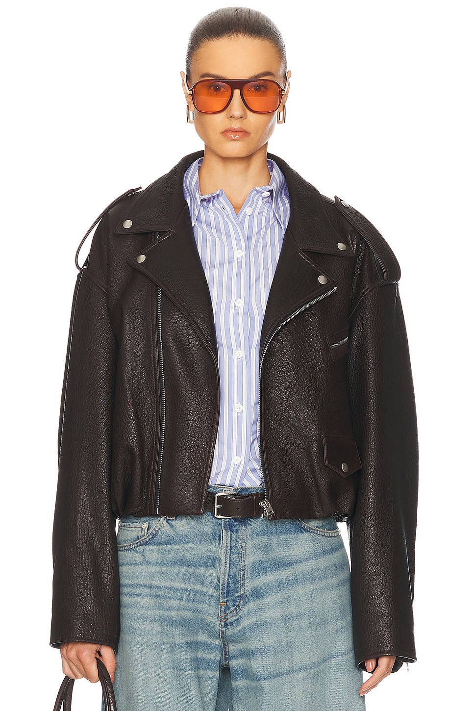 Liso Leather Jacket in Brown