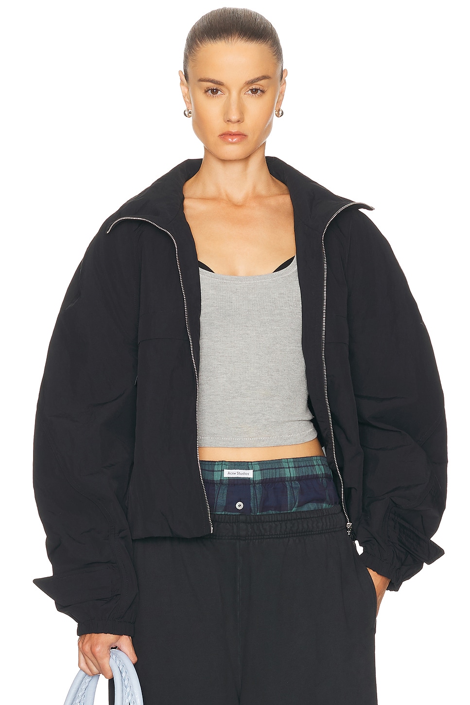 Acne Studios Odill Nylon Bomber Jacket In Black