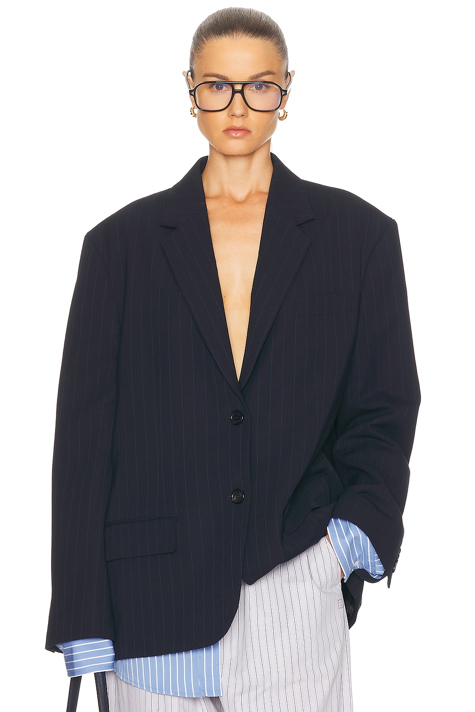 Acne Studios Julaga Suit Blazer In Navy
