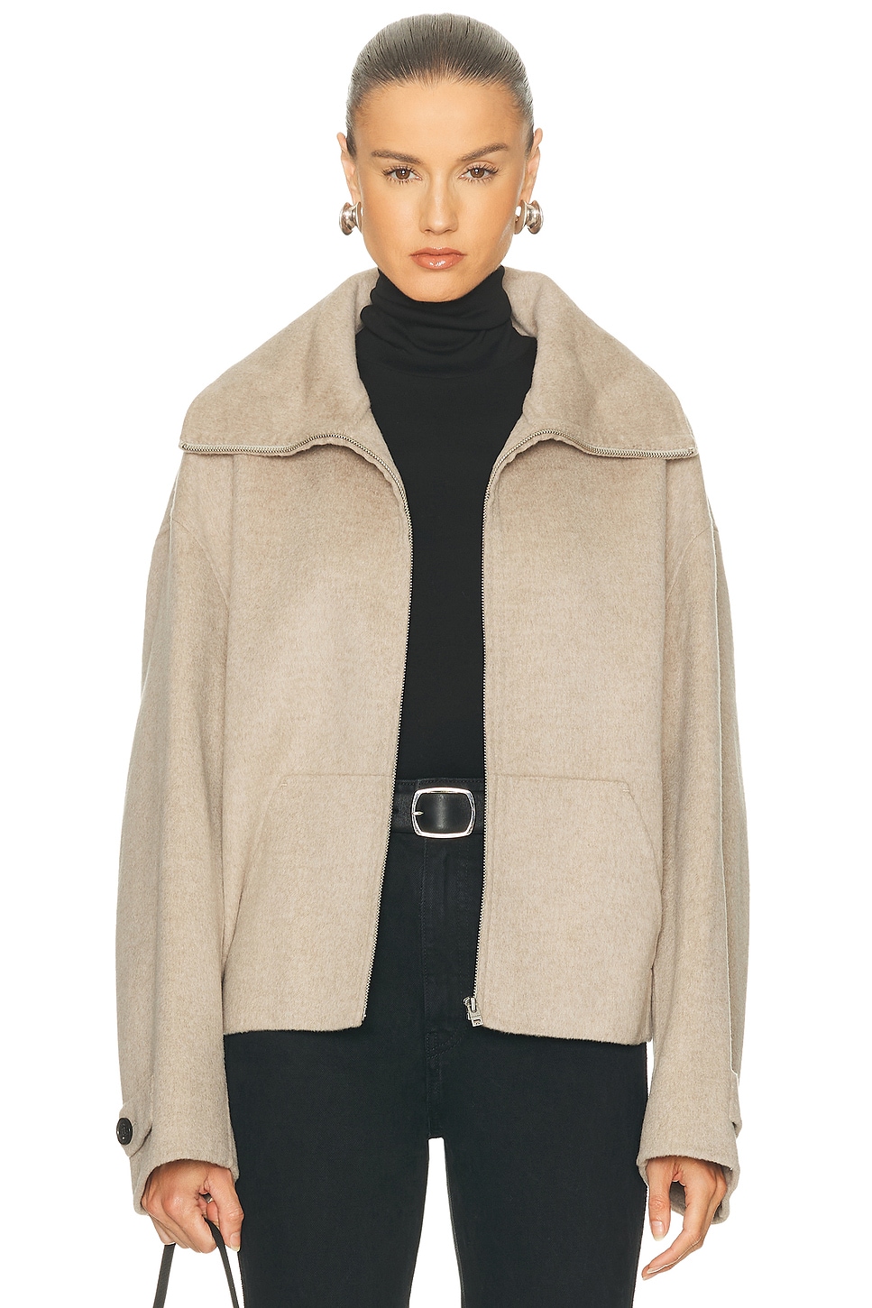 Acne Studios Olemmy Cashmere Jacket In Brown