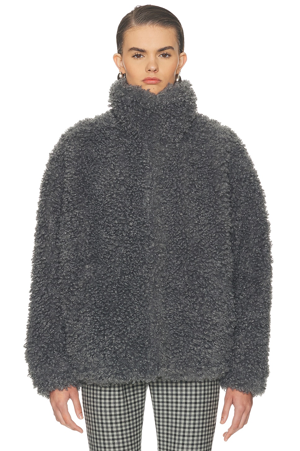 Acne Studios Felemmy Oversize Jacket In Gray