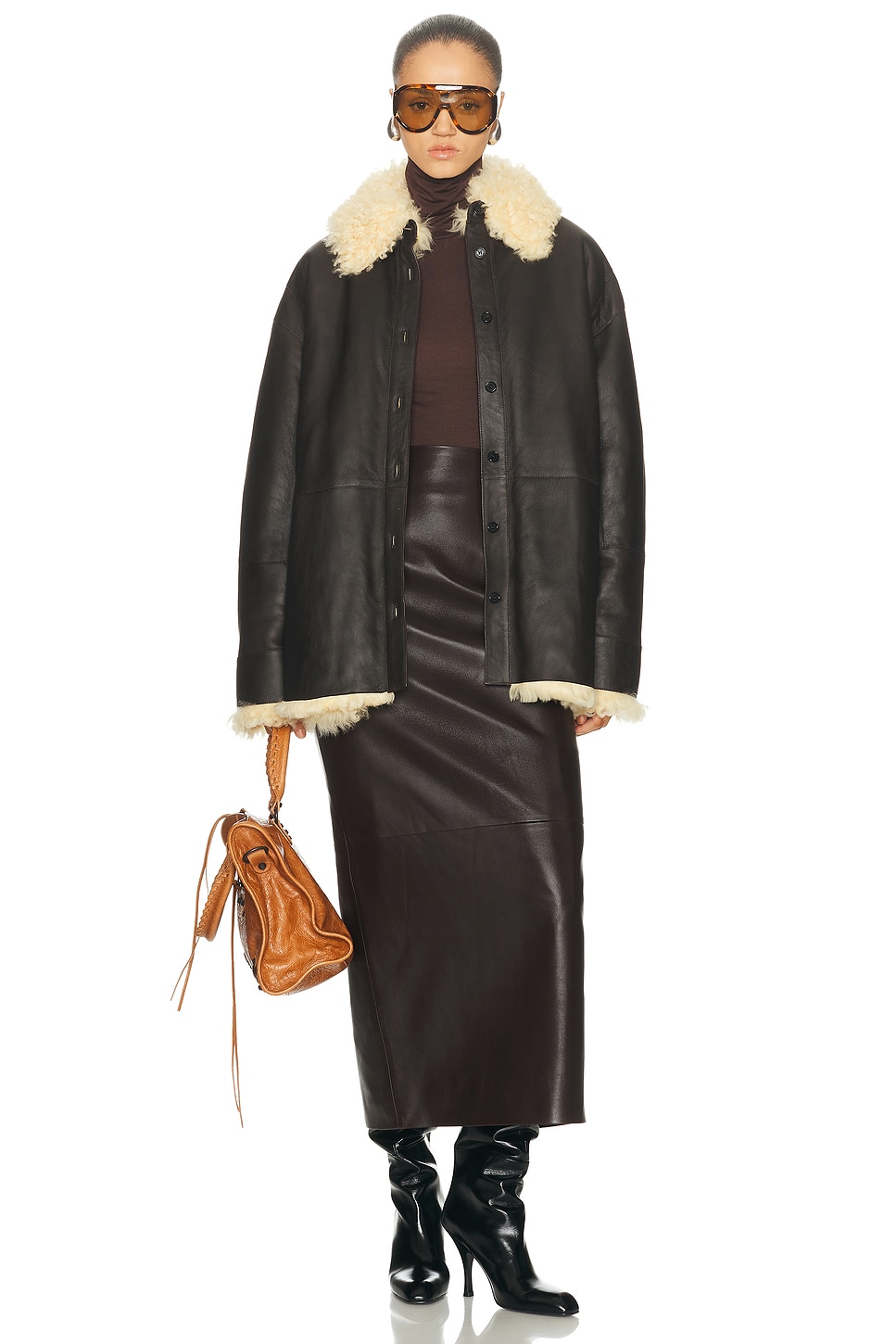 Acne Studios Lessora Leather Jacket thumbnail