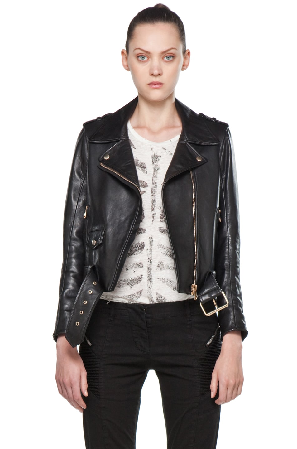 Image 1 of Acne Studios Leather Jacket in Black