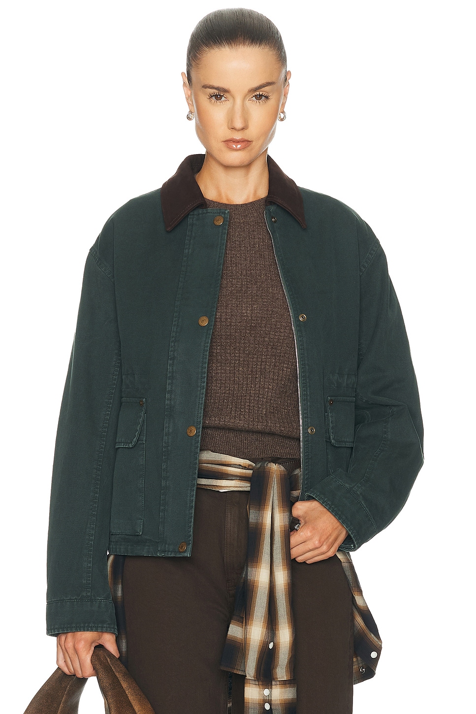 Acne Studios Onuk Casual Coat in Dark Green