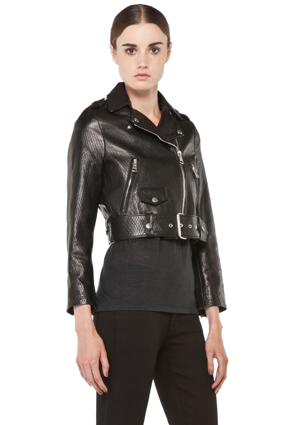 Acne Studios Mape Leather Jacket in Black | FWRD