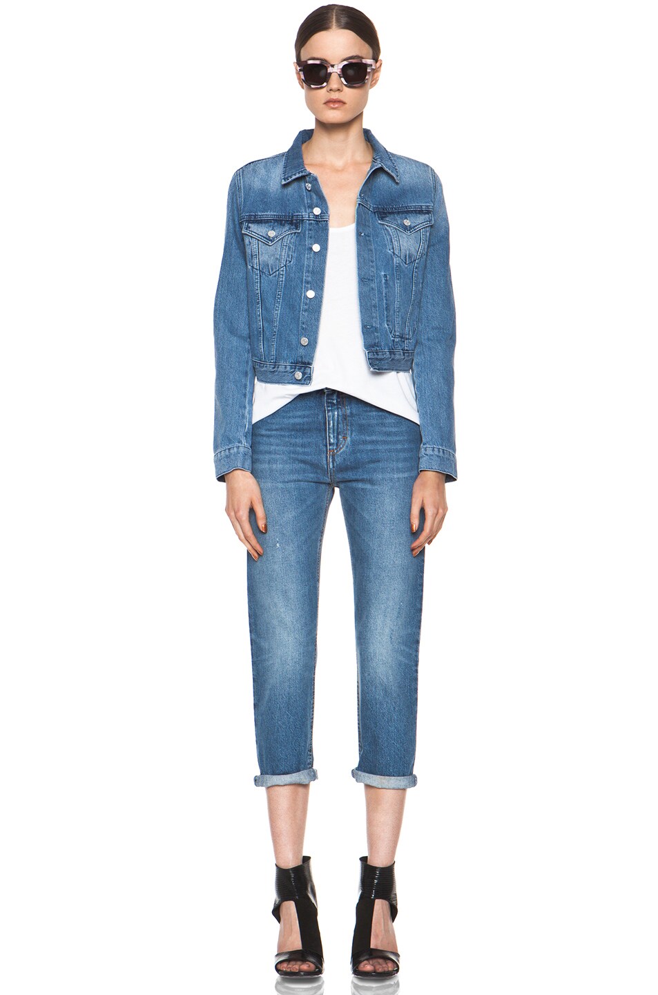 Acne Studios Tag Light Vintage Jacket in Washed Indigo | FWRD