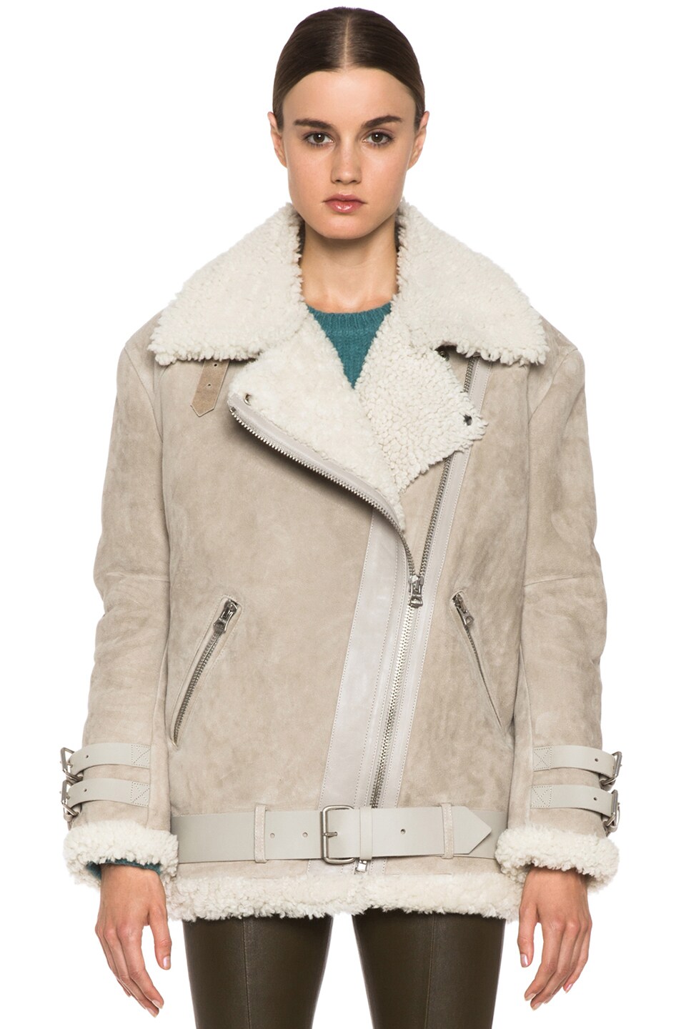 Acne Studios Velocite Lambskin Jacket in Ash Grey | FWRD