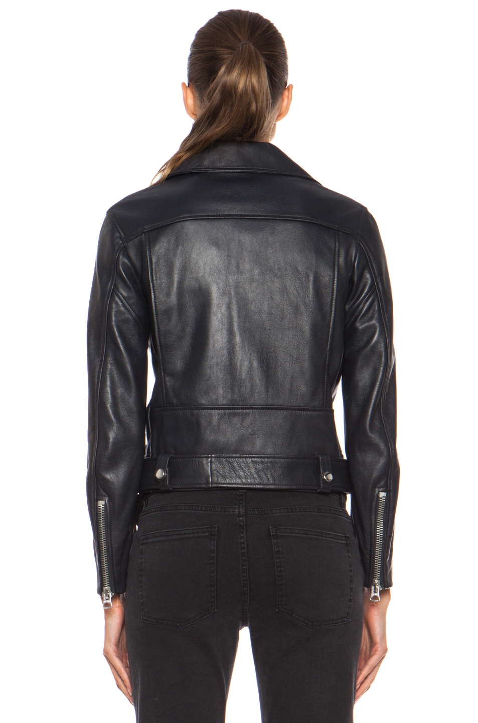 Acne Studios Mock Leather Jacket in Steel Grey | FWRD
