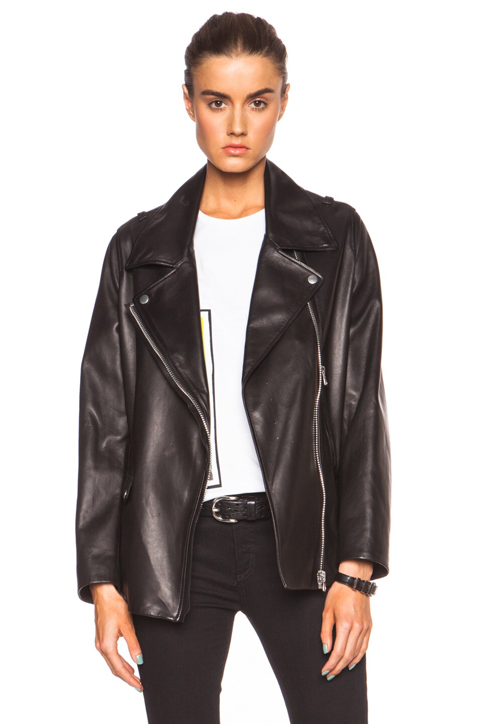 Image 1 of Acne Studios Swift Light Leather Jacket in Black