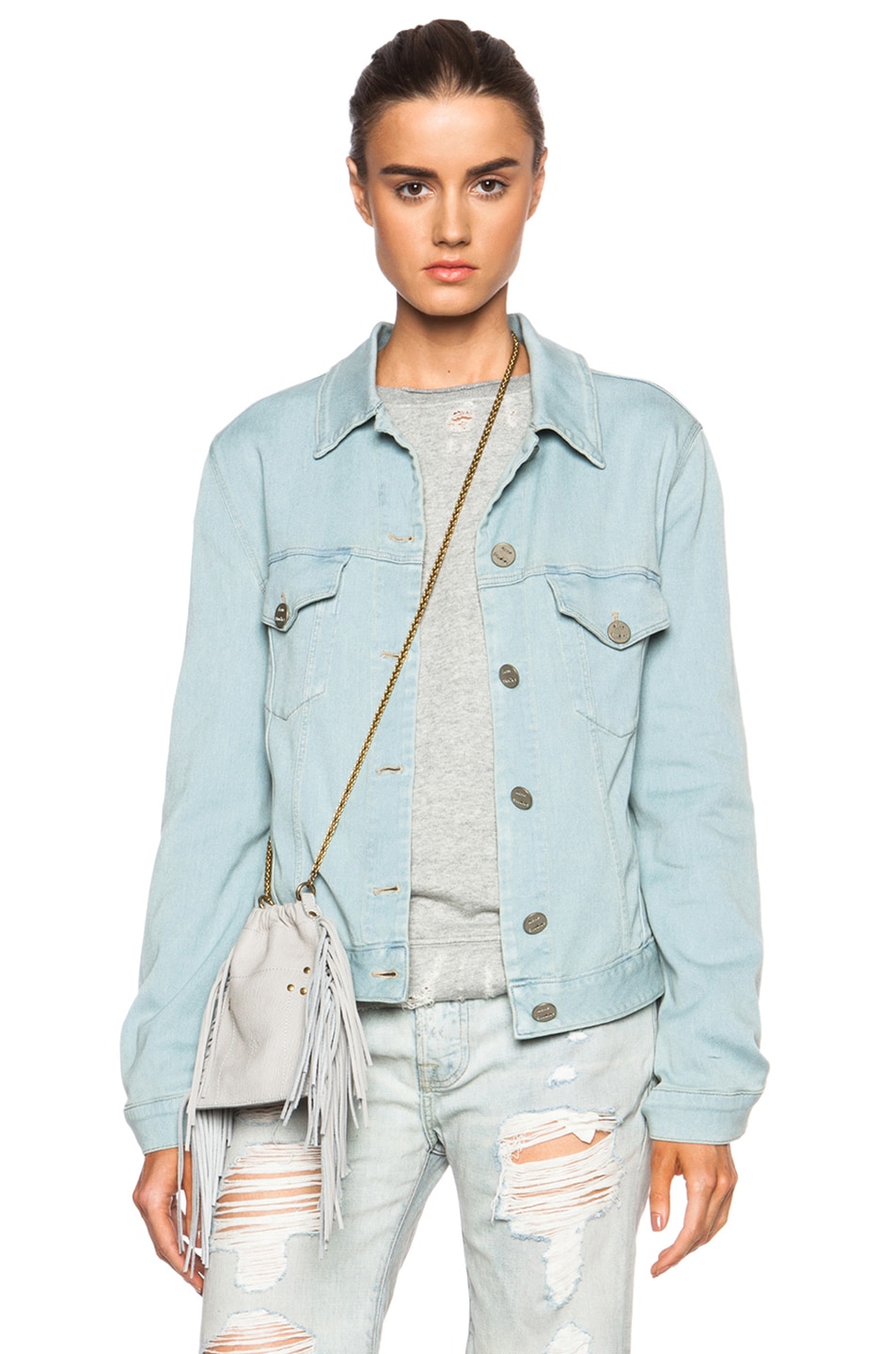 Image 1 of Acne Studios Edith Jacket in Washed Denim