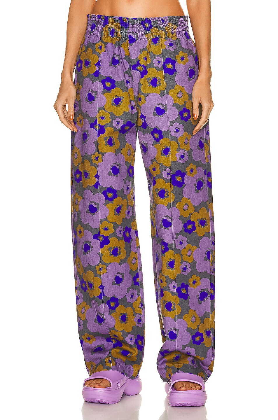 Image 1 of Acne Studios Flower Pant in Purple & Brown
