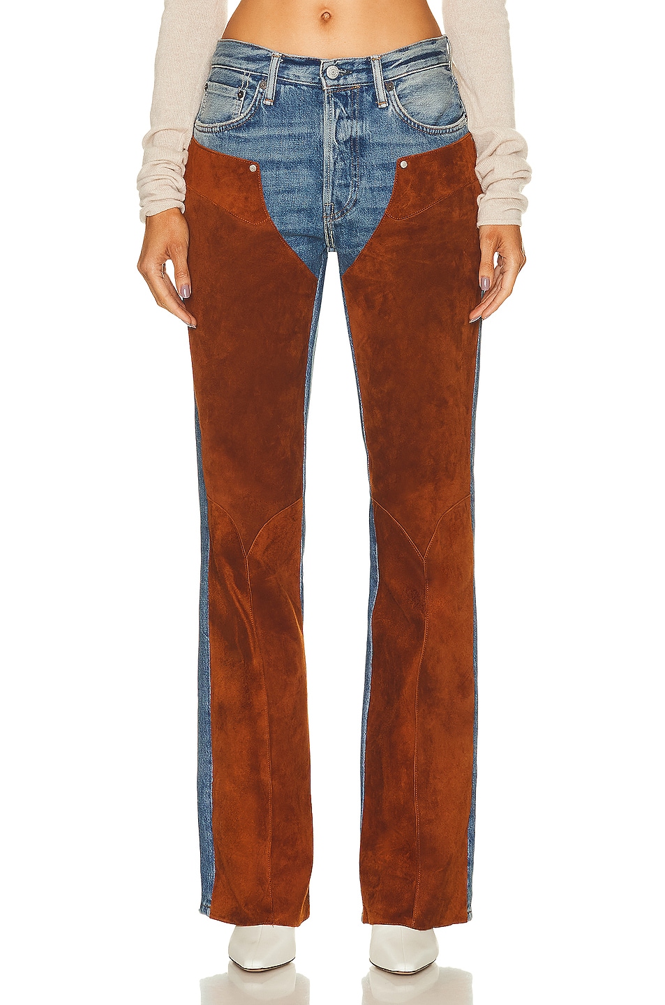 Image 1 of Acne Studios Two Tone Pant in Mid Blue