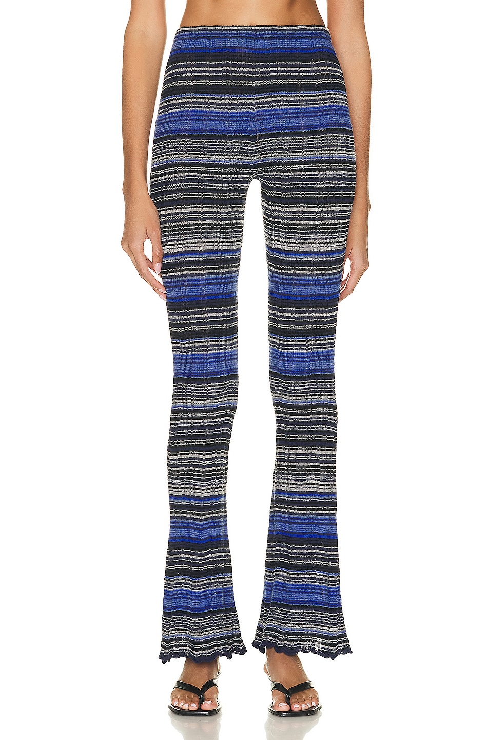 Image 1 of Acne Studios Striped Trouser in Dark Blue & Multi