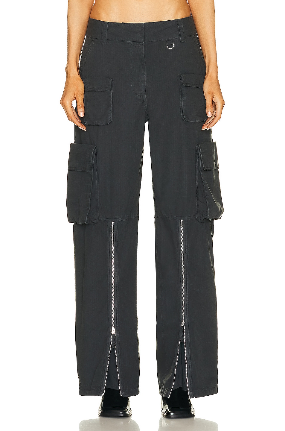 Image 1 of Acne Studios Leg Zip Pant in Charcoal Grey