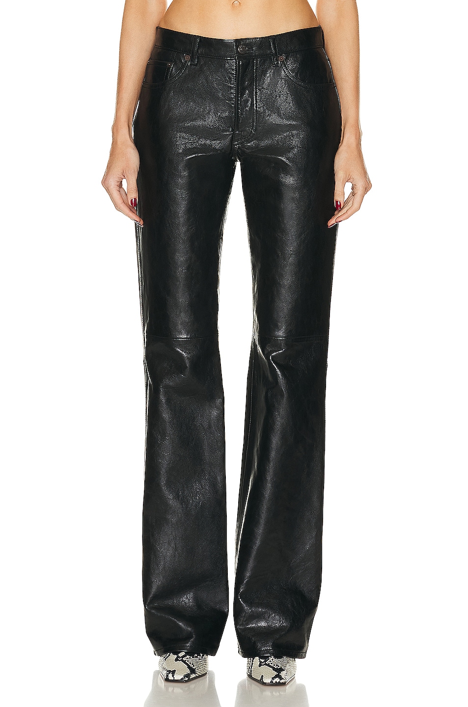 Image 1 of Acne Studios Leather Pant in Black