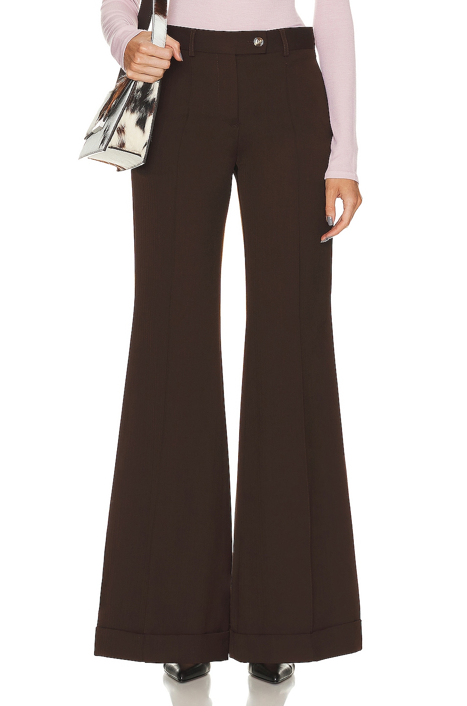 Image 1 of Acne Studios Flare Trouser in Chestnut Brown