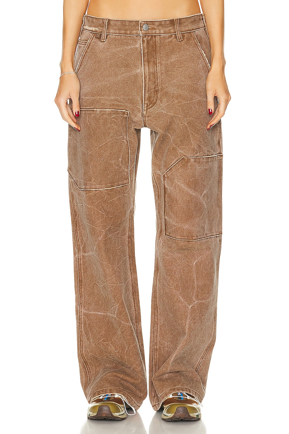 Image 1 of Acne Studios Face Straight Leg Trouser in Toffee Brown