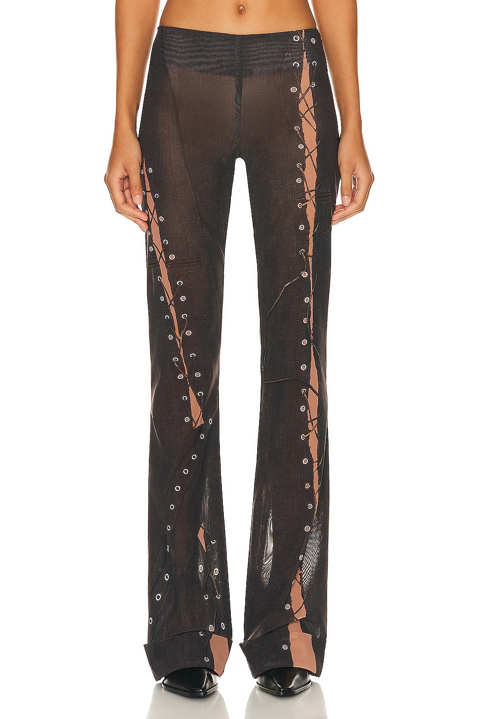 Image 1 of Acne Studios Lace Up Pant in Dark Brown