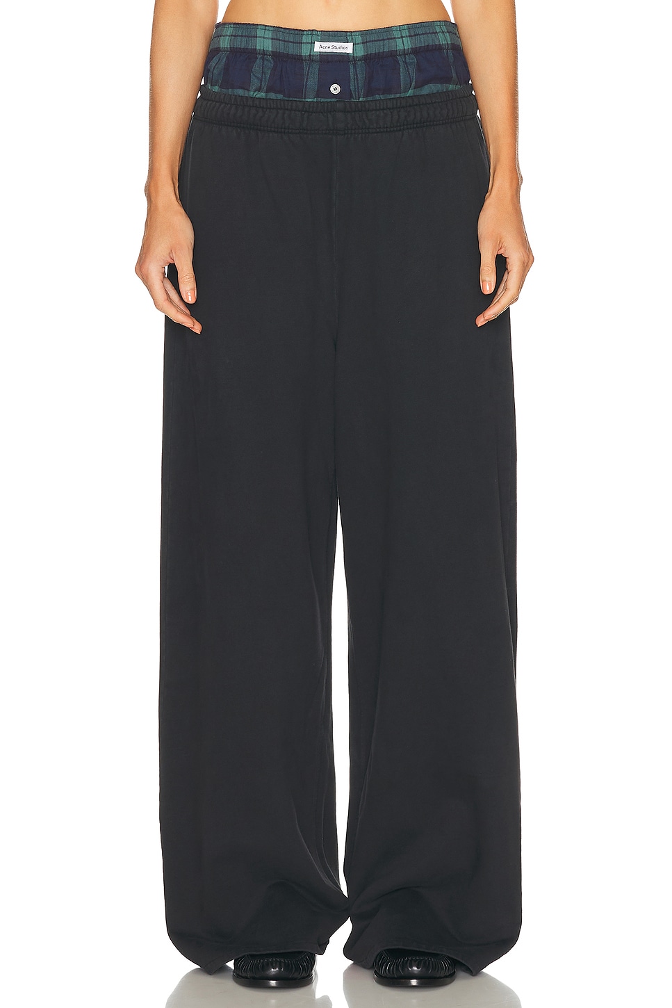 Image 1 of Acne Studios Felle Sweat Pant in Black & Green