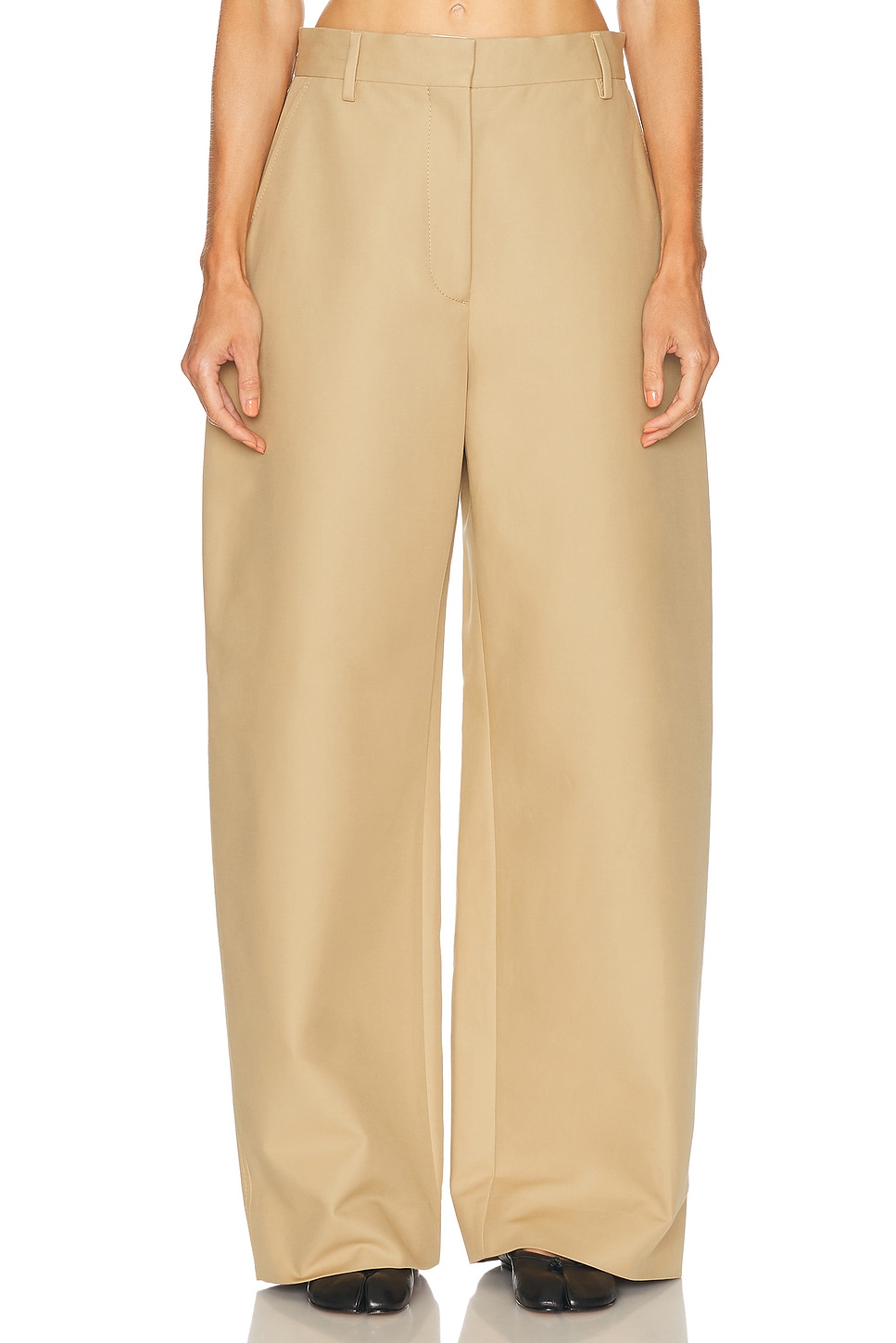 Acne Studios Pommy Satin Pant In Sand