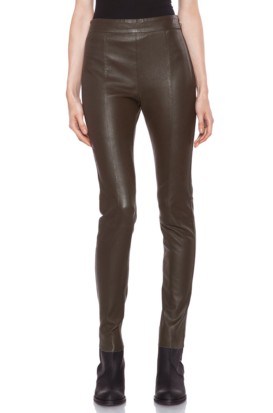 Image 1 of Acne Studios Best Lambskin Leather Pant in Lishen Green