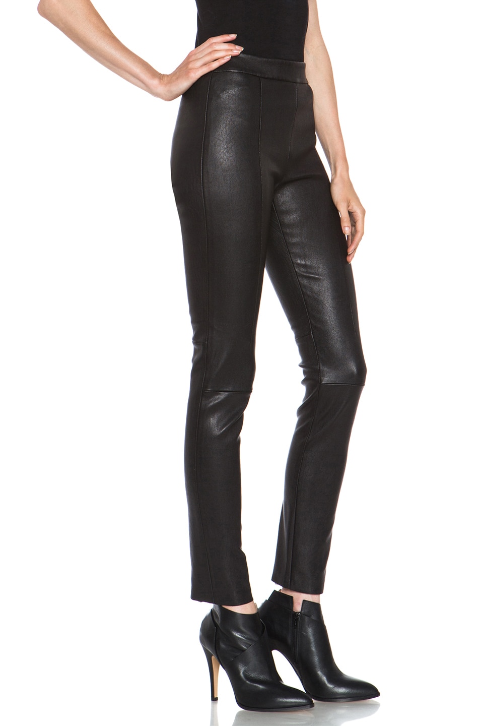 Acne Studios Best Lambskin Leather Pant in Black Noir | FWRD