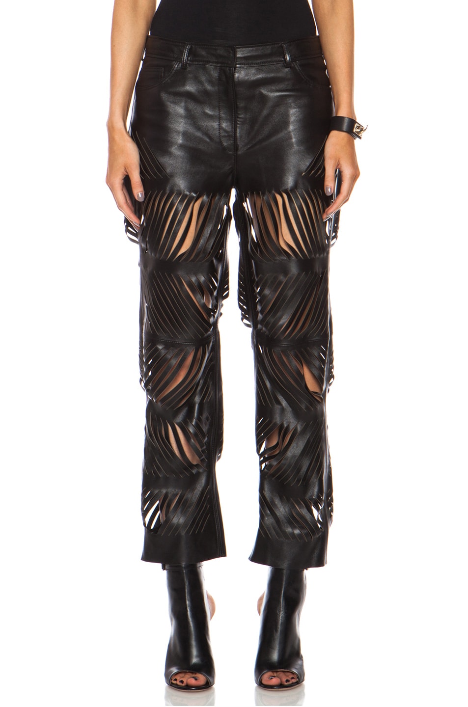 Image 1 of Acne Studios Cruise Lambskin Leather Pants in Black