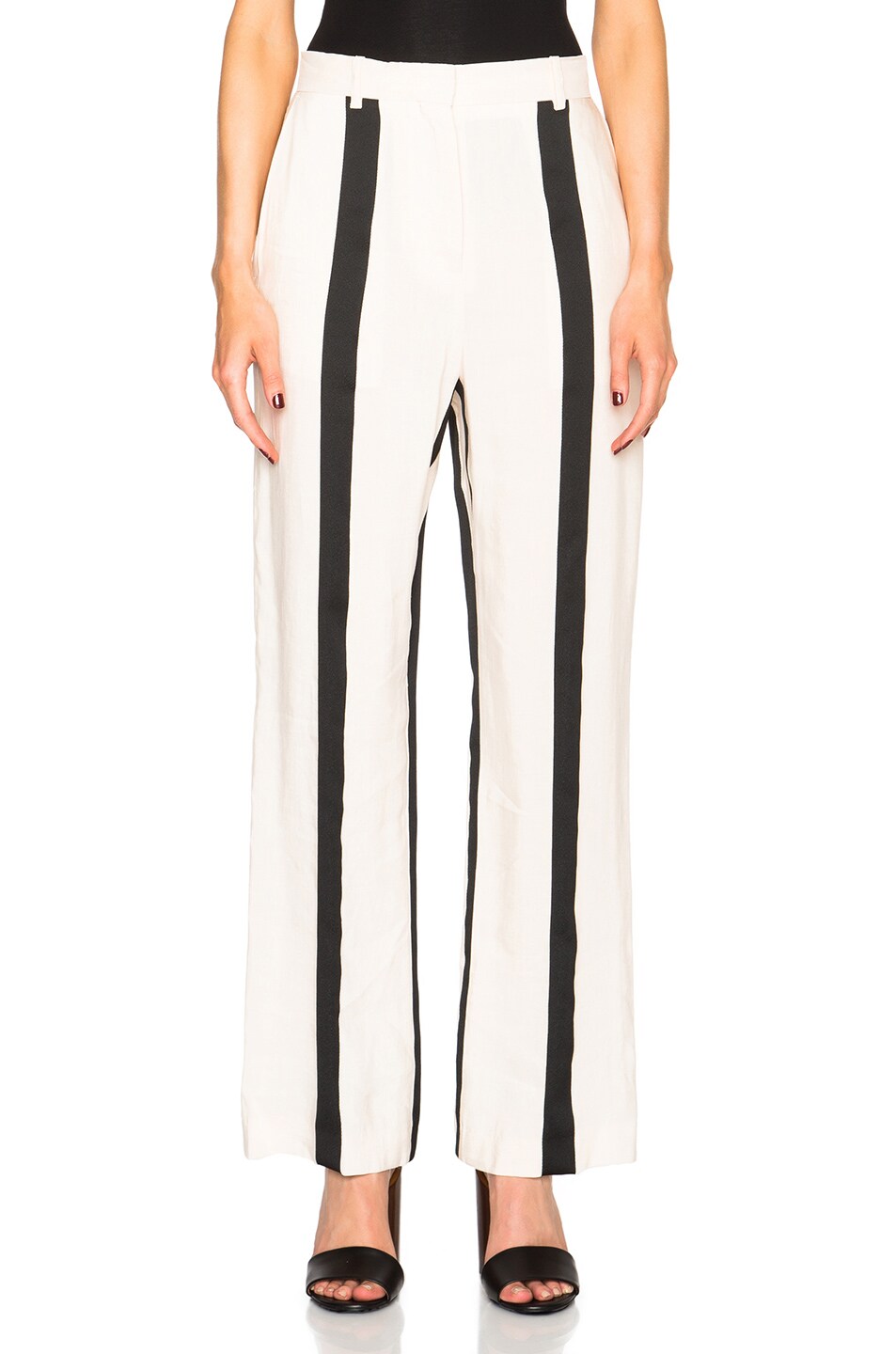 Image 1 of Acne Studios Obel Striped Trousers in Wide Black