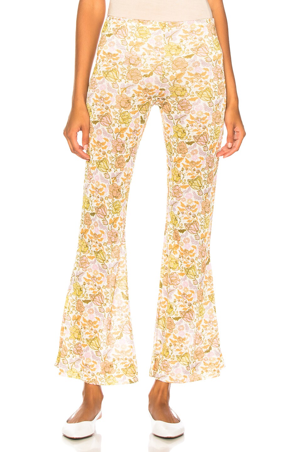 Image 1 of Acne Studios Floral Flare in Green & Peach