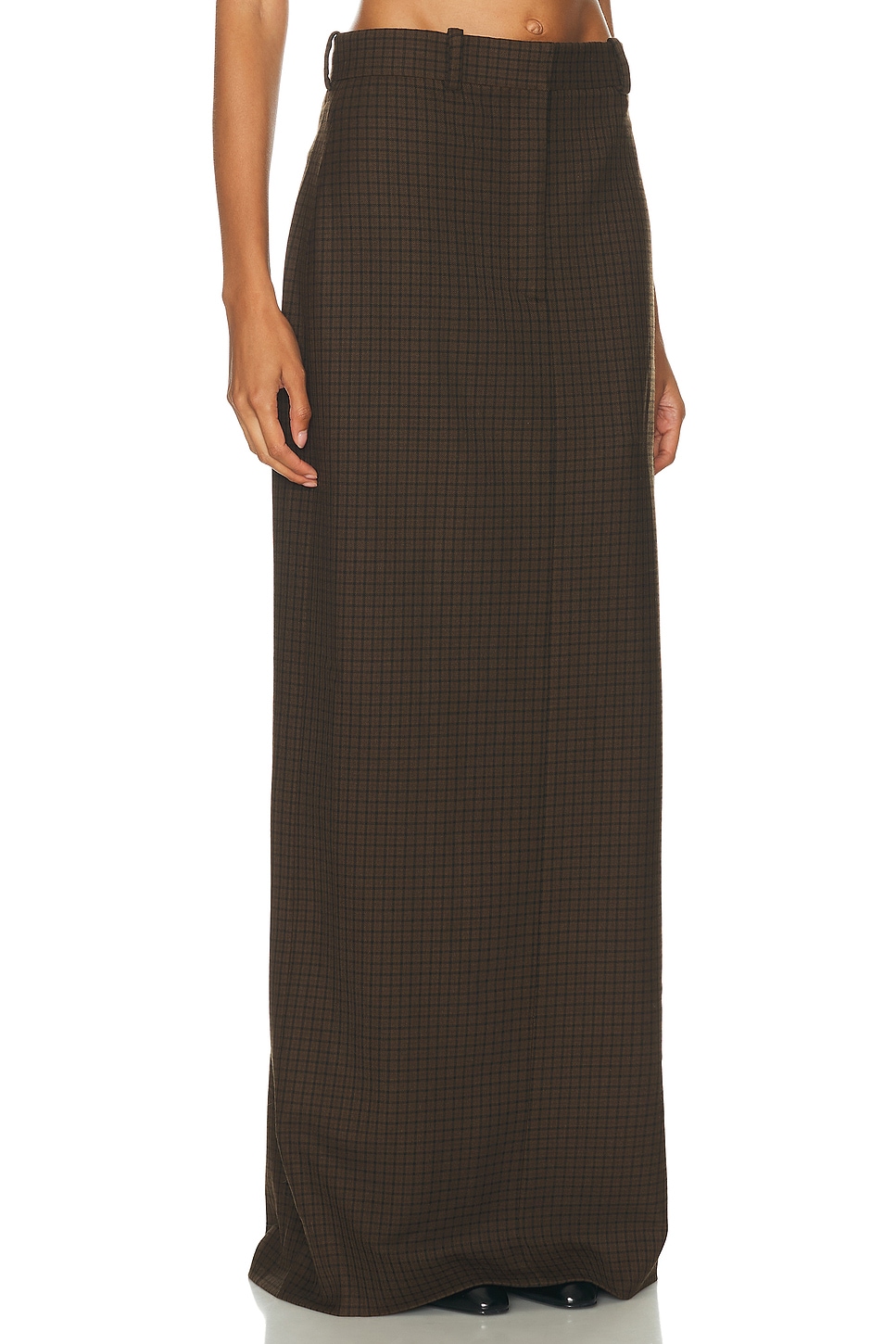 Acne Studios High-waisted Checked Skirt In Brown