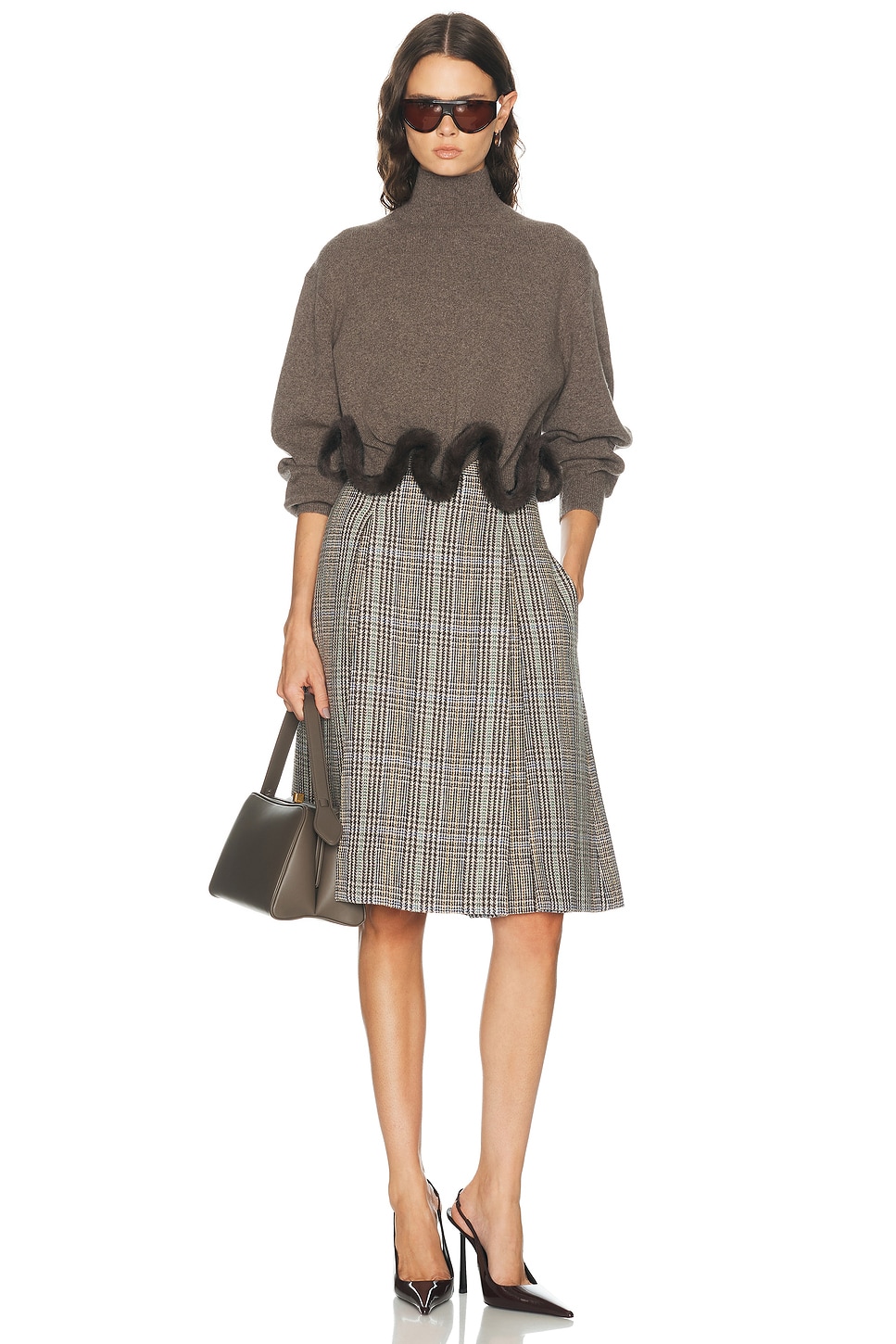 Acne Studios Itesha Plaid Wool Skirt