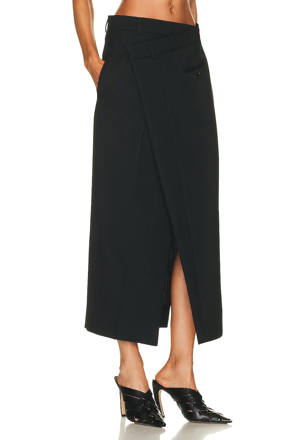 Acne Studios Slit Maxi Skirt in Black | FWRD