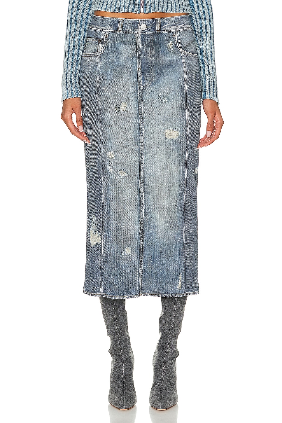 Image 1 of Acne Studios Midi Skirt in Denim Blue