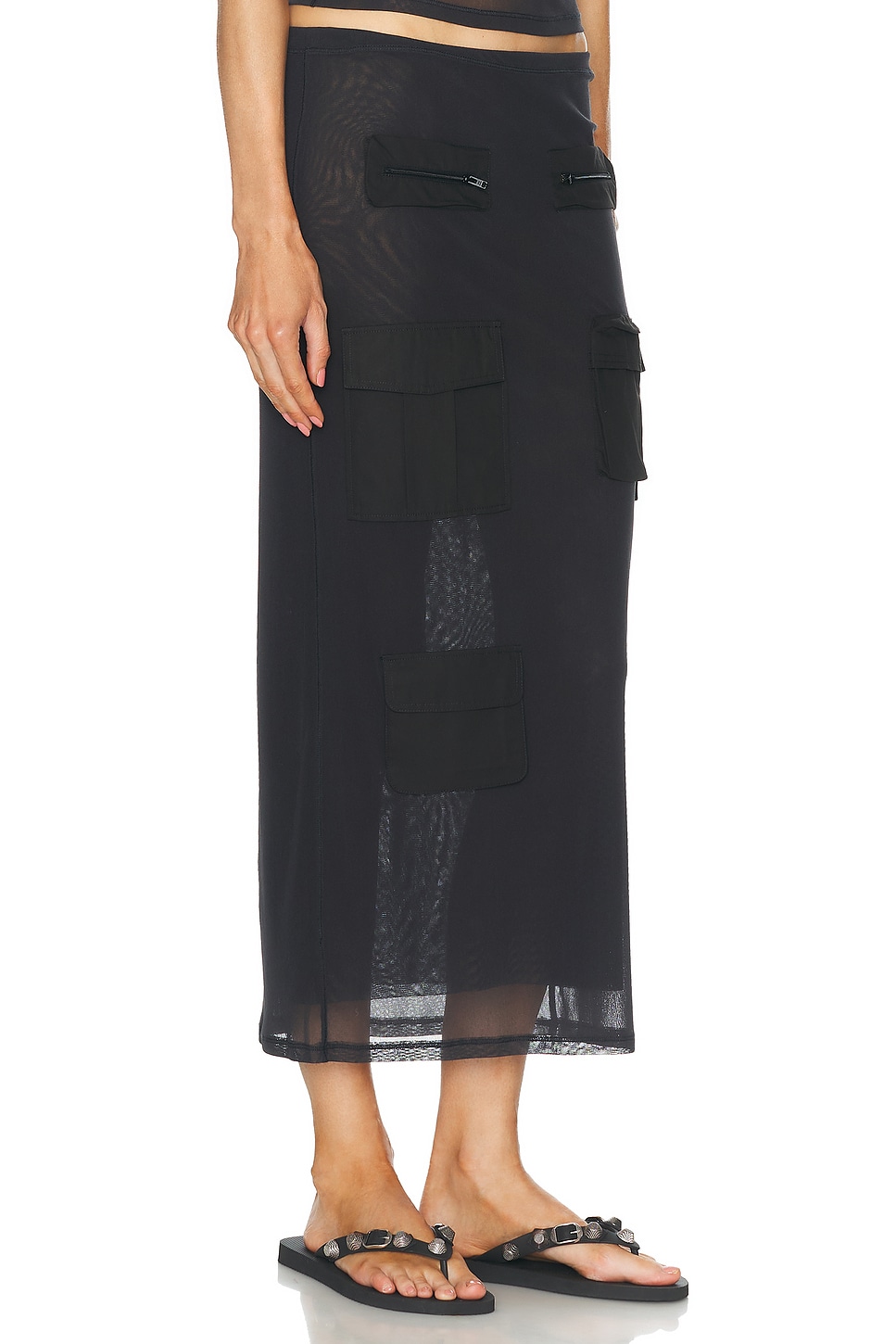 Shop Acne Studios Etty Cargo Skirt In Anthracite Grey