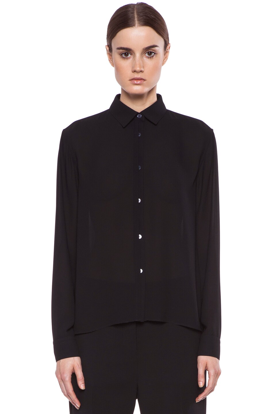 Image 1 of Acne Studios Sydney Poly Blouse in Black
