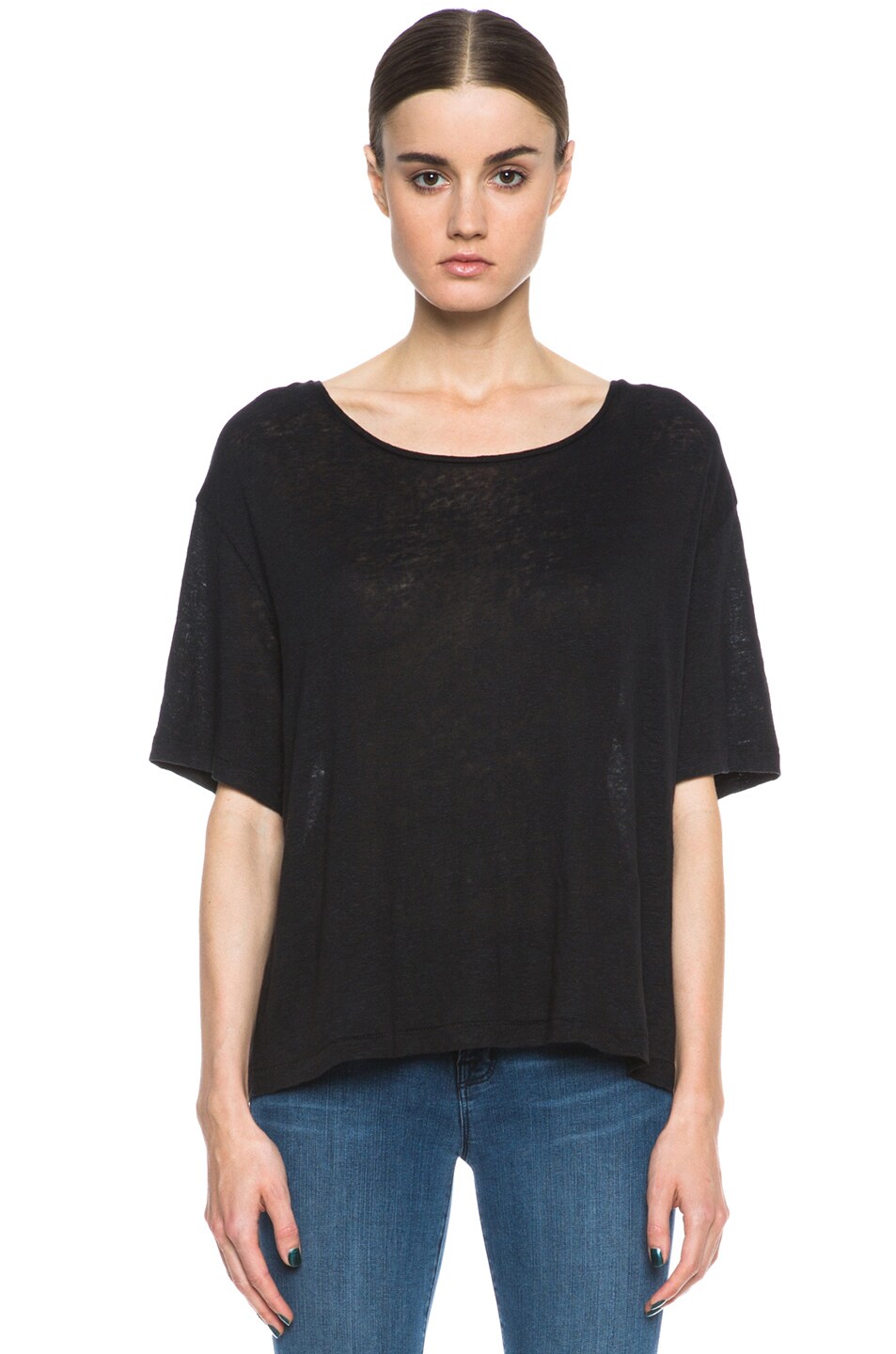 Acne Studios Wonder Linen Tee in Black | FWRD