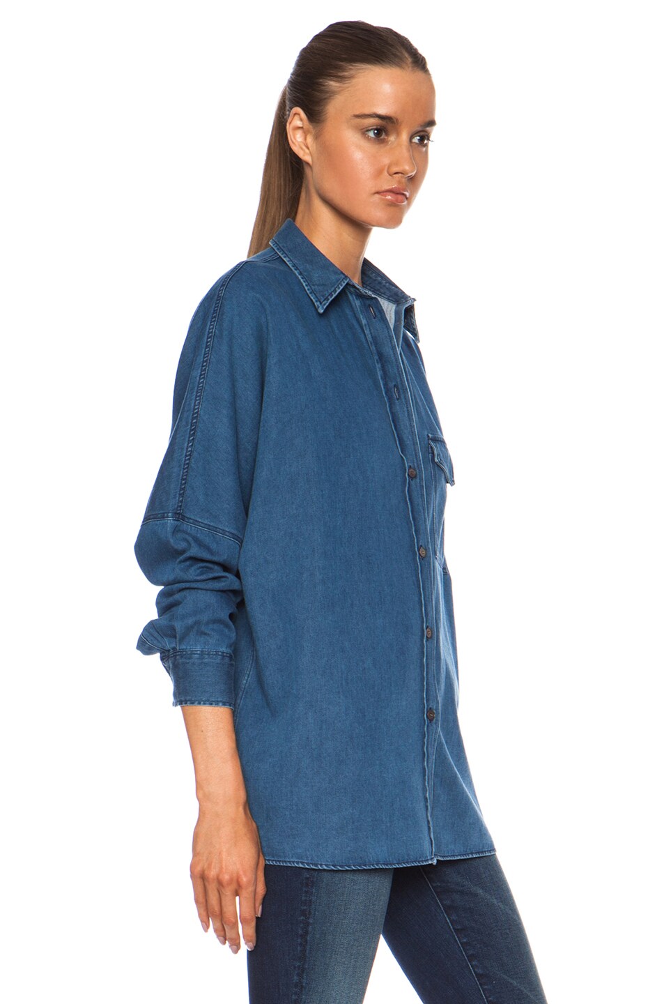 Acne Studios Jetson Denim Shirt in Washed Denim | FWRD