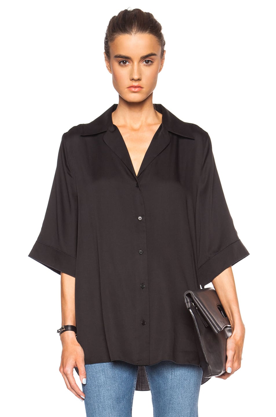 Image 1 of Acne Studios Albion Lyocell-Blend Blouse in Black
