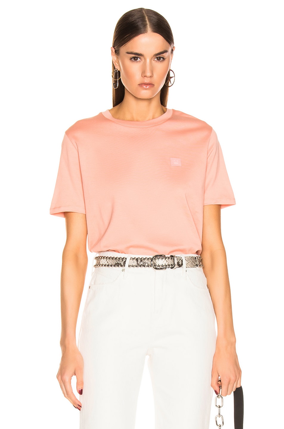 Image 1 of Acne Studios Face Tee in Pale Pink