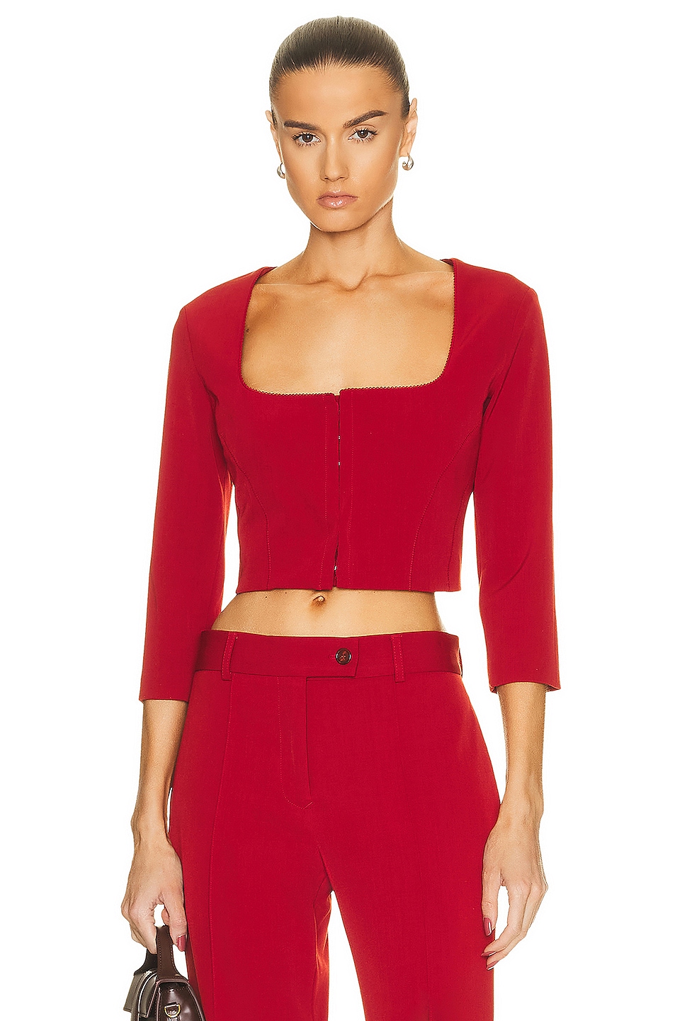 Image 1 of Acne Studios Cropped Top in Red