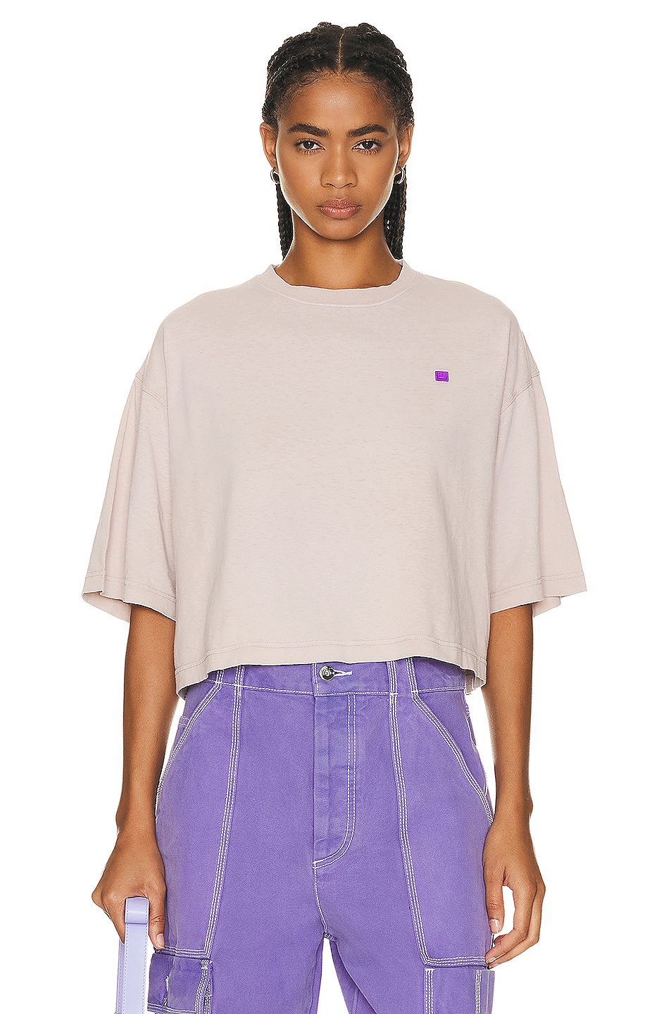 Image 1 of Acne Studios Cropped T-shirt in Dusty Beige