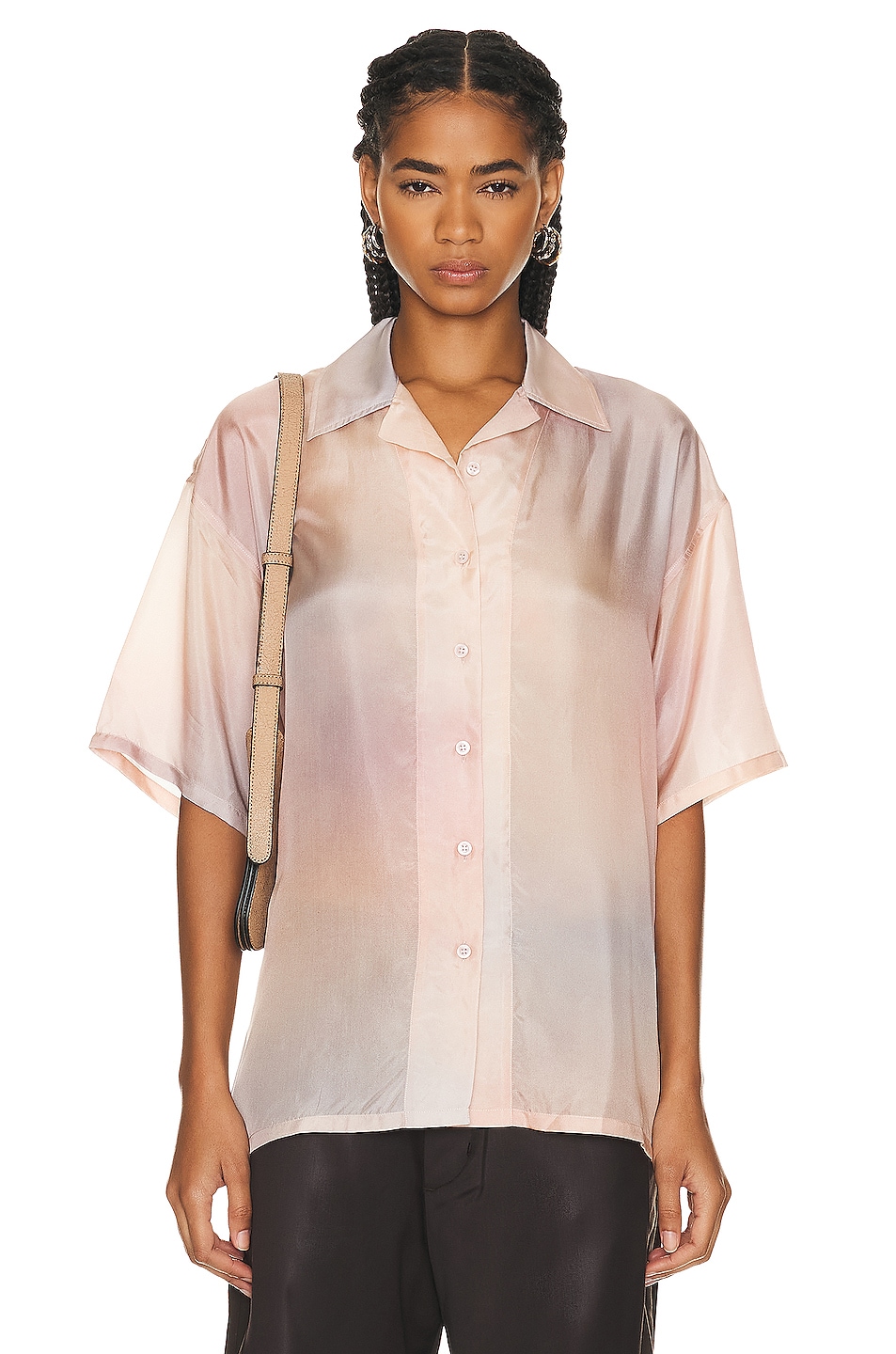 Image 1 of Acne Studios Button Up Pocket Top in Pink