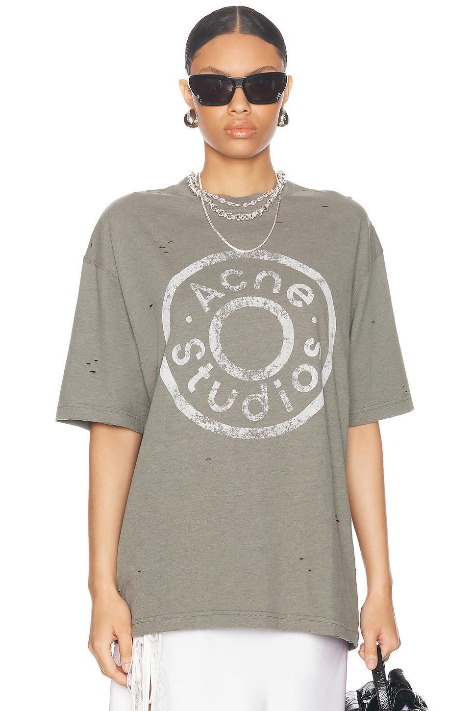 Image 1 of Acne Studios Exford T-shirt in Moss Green